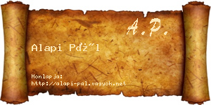 Alapi Pál névjegykártya